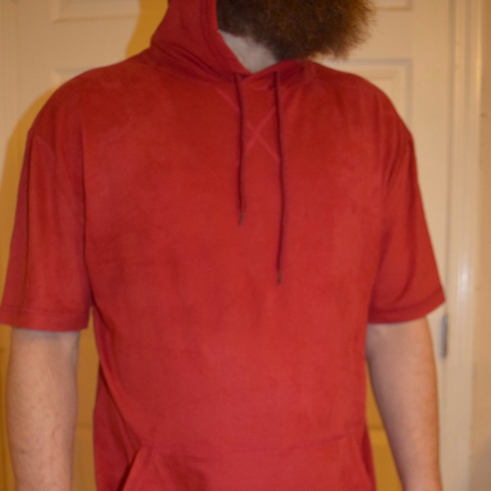 Open Couture Red Short Sleeved Hoodie